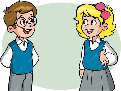 Premium Vector | Standing speaking students cartoon vector