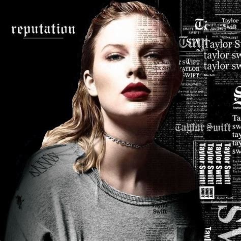 Taylor Swift Reputation cover in color with a black background and ...
