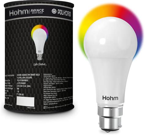 Polycab Hohm RGB Smart Bulb 9 Watt Wi-Fi Enabled App Control LED ...
