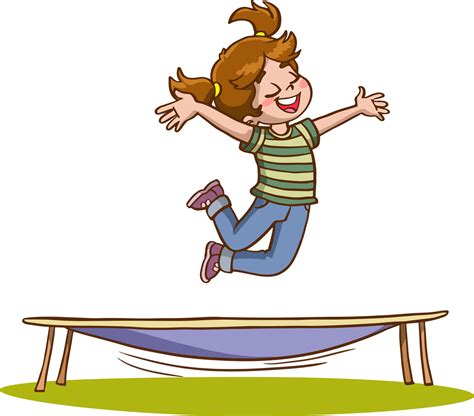 happy cute kid smile jump on trampoline 12576692 Vector Art at Vecteezy