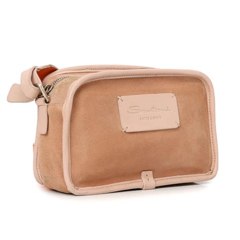 Shop Preloved Santoni Pink Suede Camera Bag 100% Authentic ...