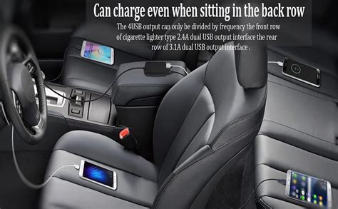 Talabat QC 12/24V 4 in 1 Fast Car Charger Back Seat Charging 4 USB ...