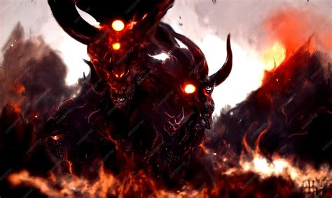 Purgatory fire in hell a crowd of sinful people is burning in hell in ...