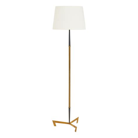 Sleek mid century brass pole floor lamp at 1stDibs