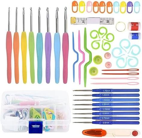 RangTeq Knitting Crochet Hook Needle Set 55 Pcs Ergonomic Knitting ...