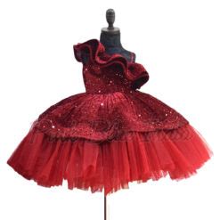 Party Wear Maroon Mother and Daughter Matching Outfit