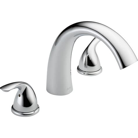 Delta Classic Chrome Deck Mount Roman Tub Filler Faucet with Valve D89 ...