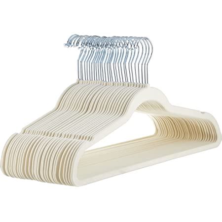 AmazonBasics Kids Velvet Hangers - 50-Pack, Beige & Amazon Basics ...