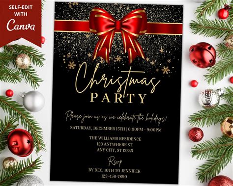 Free Holiday Invitation Templates Word Editable Christmas Party