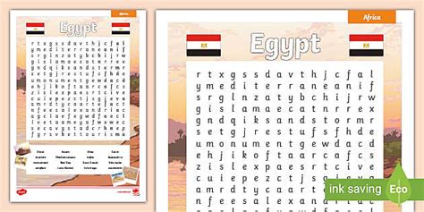 KS2 Egypt Word Search - Geography - Africa - KS2 - Twinkl