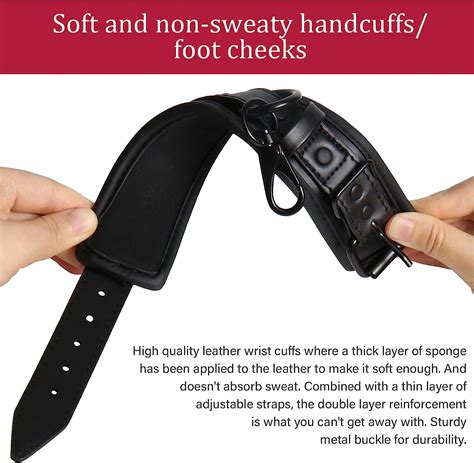 Buy SM Bondage Restraints Set,Leather Adjustable Handcuffs Good for Sex ...