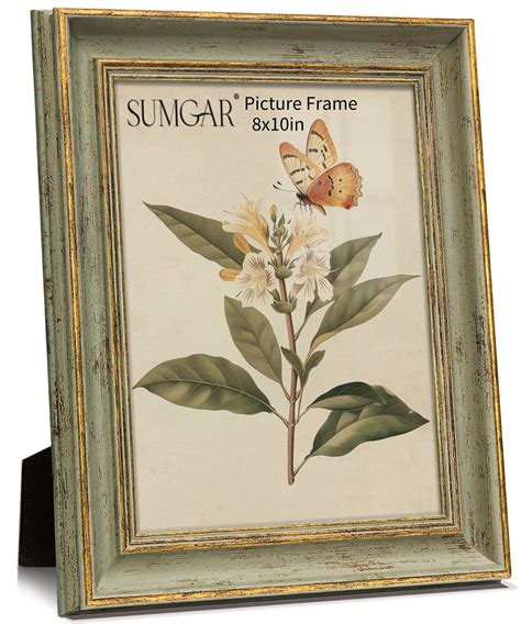 SUMGAR Rustic Decorative 8x10 Picture Frame, Vintage Sage Green, Wall ...