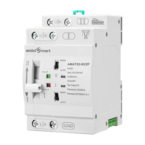 63A Dual Power Transfer Switch 230V Single-Phase Automatic & Manual ...