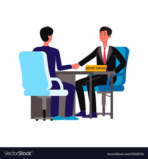 Two businessmen at hr interview - cartoon men Vector Image