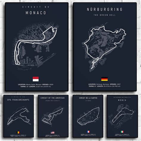 F1 Monaco Track Circuit Canvas Painting Formula F1 Wall Art - Etsy