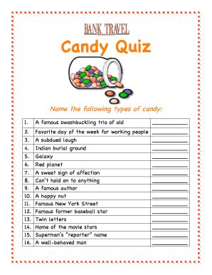 Name That Candy - Fill Online, Printable, Fillable, Blank | pdfFiller