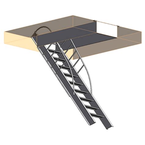 BIM objects - Free download! Automatic Electric Disappearing Stairway ...