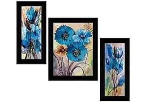 SAF paintings Set of 3 flower modern art UV textured Wall Painting with ...