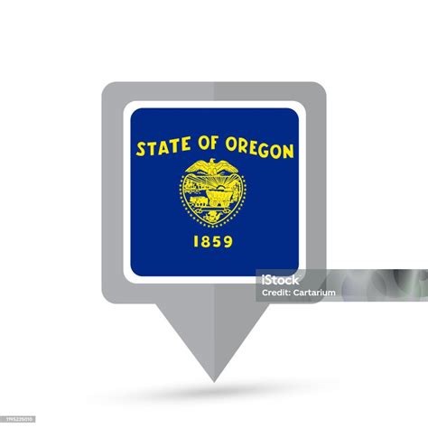 Oregon State Flag Map Icon Stock Illustration - Download Image Now ...