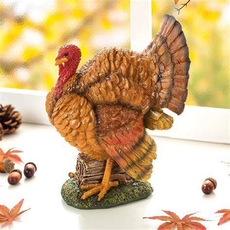 Amazon.com: Glitzhome 10" H Thanksgiving Turkey Figurines Thanksgiving ...