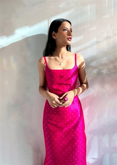Hot Pink Corset Bodycon Dress - Mogra Designs