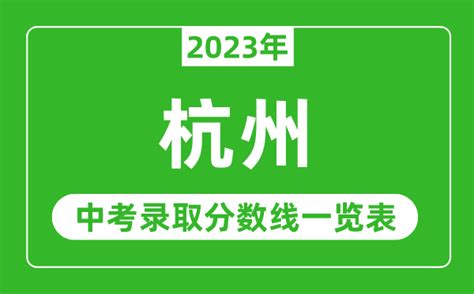 2023年浙江杭州市区各类高中集中统一招生第一批学校录取分数线