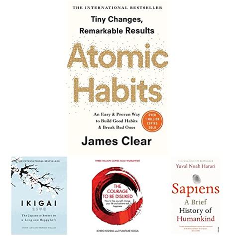 Atomic Habits + IKIGAI + The Courage To Be Disliked + Sapiens - Price ...