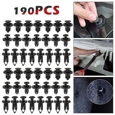 190Pcs Universal Plastic Fender Trim Panel Clips Set Bumper Fasteners ...