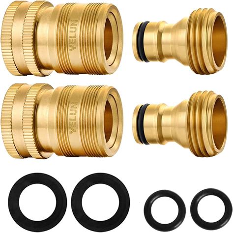 Buy YELUN Garden Hose Quick Connect Solid Brass 3/4 inch GHT Internal ...