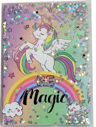 Preili's water Glitter Unicorn Diary A5 Diary Ruled 80 Pages Price in ...