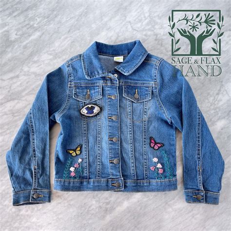 Vintage Hand-embroidered Child's Denim Jacket - Boho Birds ...
