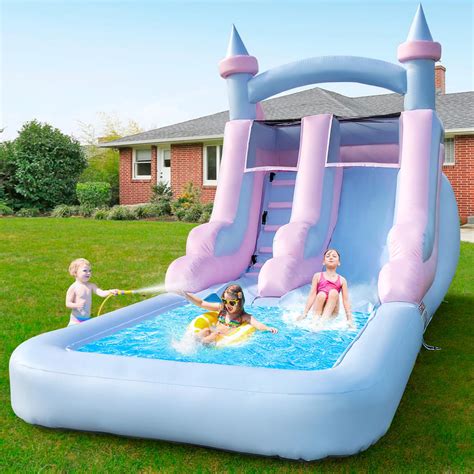 Inflatable Family Pools Slide Outsunny 5 In 1 Kids Inflatable Bounce