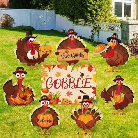 Amazon.com : Thyle 12 Pcs Fall Yard Signs Thanksgiving Outdoor ...