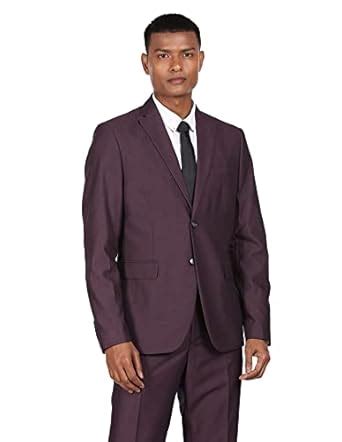 Buy Arrow Polyester Men Dark Purple Tailored Regular Fit Single ...