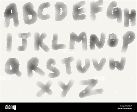 illustration of hand drawn water color alphabetic font Stock Photo - Alamy