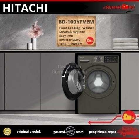 Promo MESIN CUCI HITACHI BD100YFVEM 10Kg Front Loading BD-100YFVEM 10KG ...