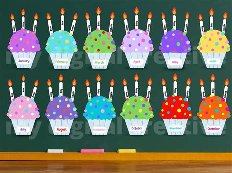 Classroom Birthday Display Sign, a Class Birthday Board With Rainbow ...