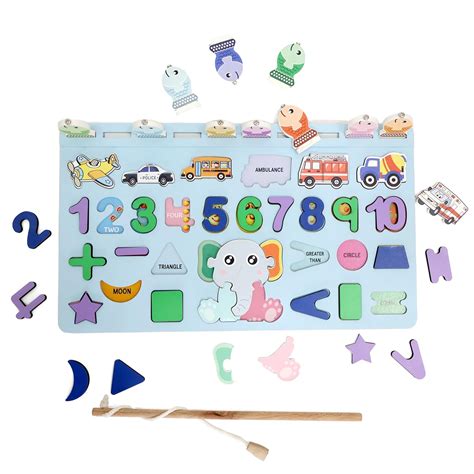 Buy Aditi Toys 5 in 1 Wooden Magnetic Fishing Puzzle Game for Kids ...