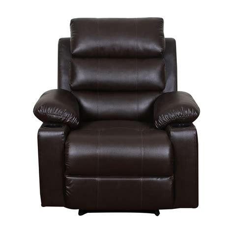 ALCANES Milano LEATHERLITTE Dark Brown Single Seater Manual Recliner ...