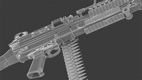 MK 48 Machine Gun Low Poly - 3D Model by frezzy