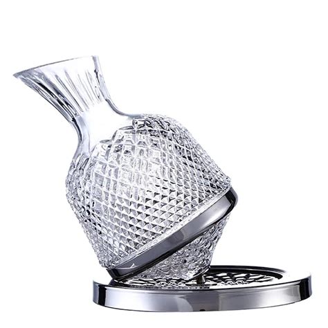Luxury Rotating Wine Decanter Lead-Free Clear Crystal Glass Red Wine ...