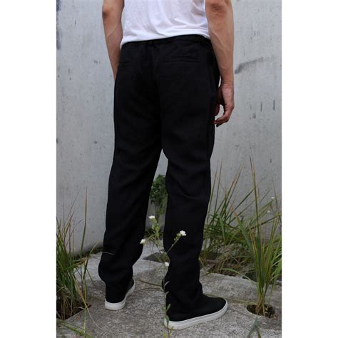 Брюки мужские из крапивы твил Рами Ramie Twill Single Pleat Pant Black ...