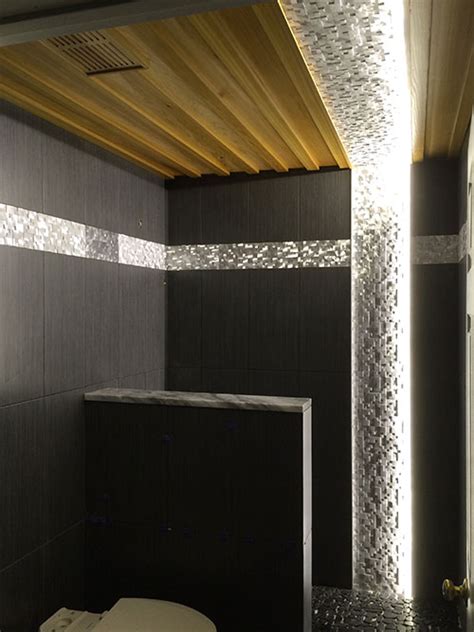 LED Bathroom Lighting using 12VDC Warm White LED Strip Light with Waterproof Coating