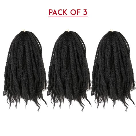 Buy 18 Inches Pack of 3 Marley Hair For Faux Locs Soft & Bouncy Cuban ...