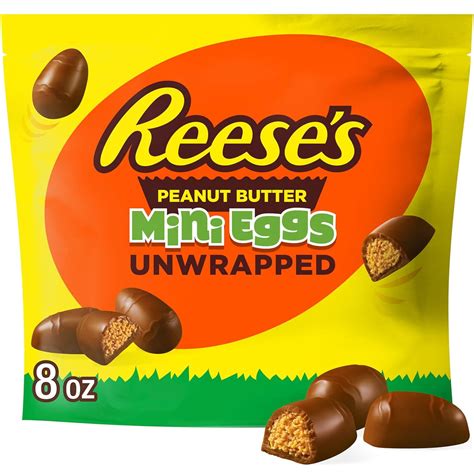 REESE'S Milk Chocolate Unwrapped Peanut Butter Creme Mini Eggs, Easter ...