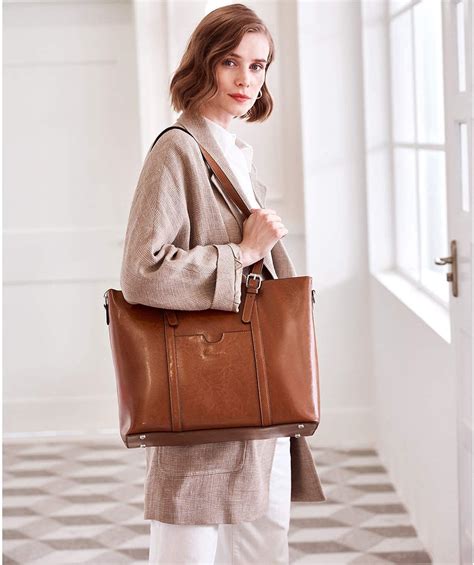 Buy BOSTANTEN Womens Leather Laptop Tote Office Shoulder Handbag ...