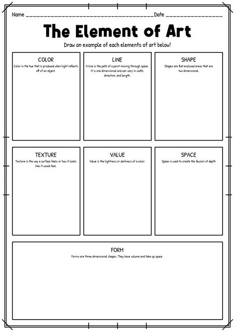 19 7 Elements Of Art Worksheets / worksheeto.com | Art worksheets middle school, High school art ...