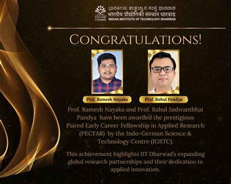 We are proud to share that Prof. Ramesh Nayaka and Prof. Rahul Pandya ...