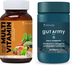 ZEROHARM Multivitamin for Women Tablets and Gut Army Probiotic Capsules ...