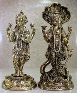 eSplanade Brass Lakshmi Narayana Statue - 17 inch Vishnu with Laxmi ...